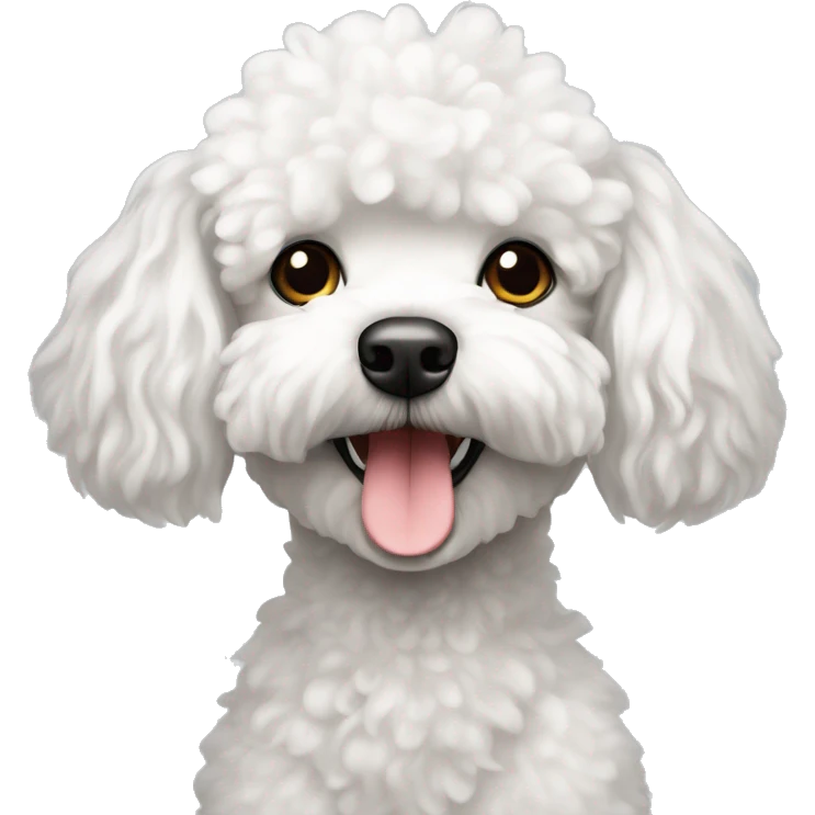 Scruffy White toy poodle emoji
