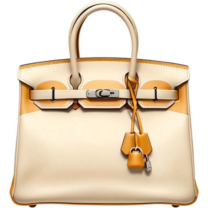 hermes birkin plain cream color bag emoji