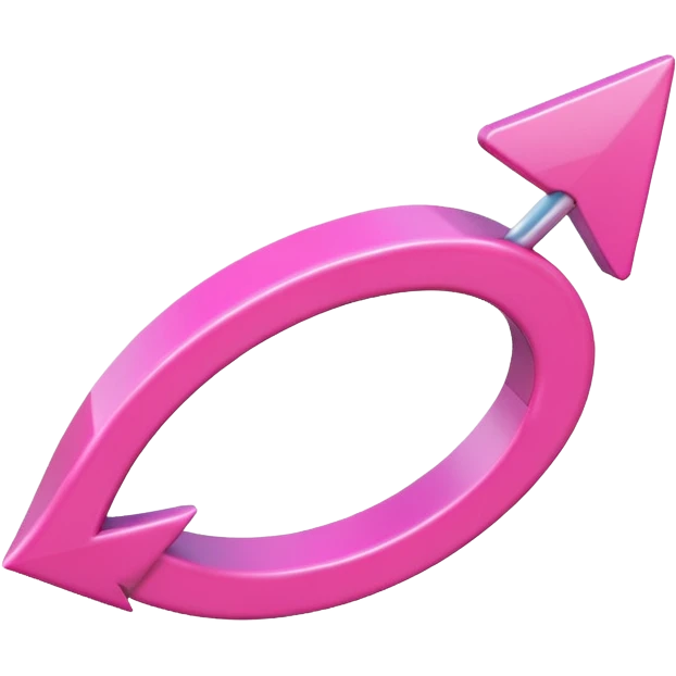 Pink curved go back arrow emoji