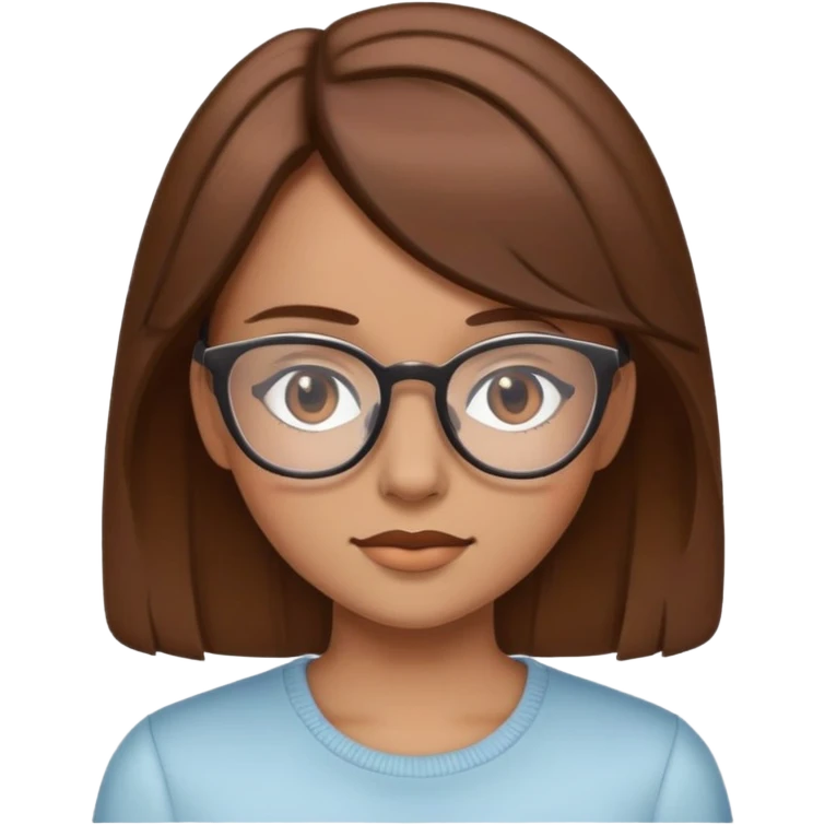 Girl with Glasses and brown hair  emoji