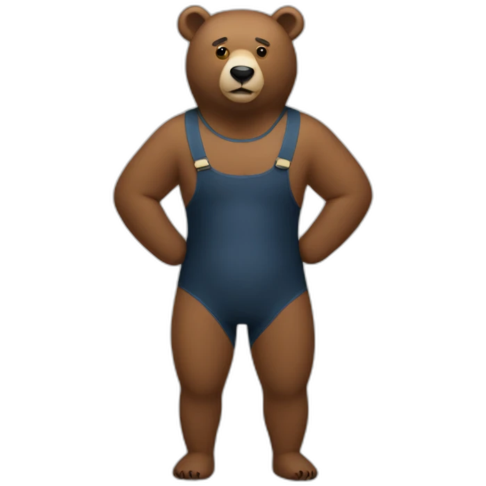 Bear wearing a unitard emoji