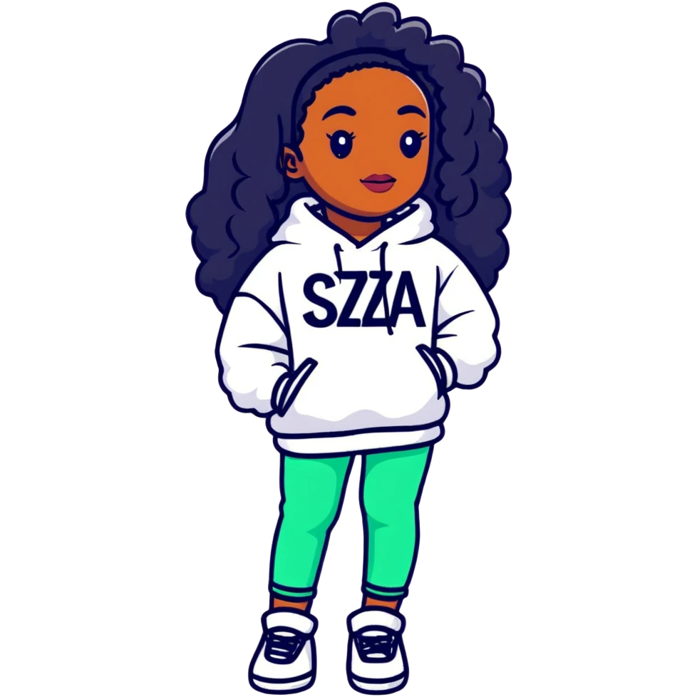SZA with her signature style and fashion emoji
