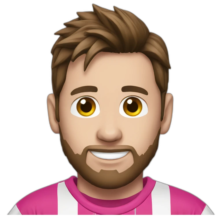 Messi with a pink t-shirt emoji