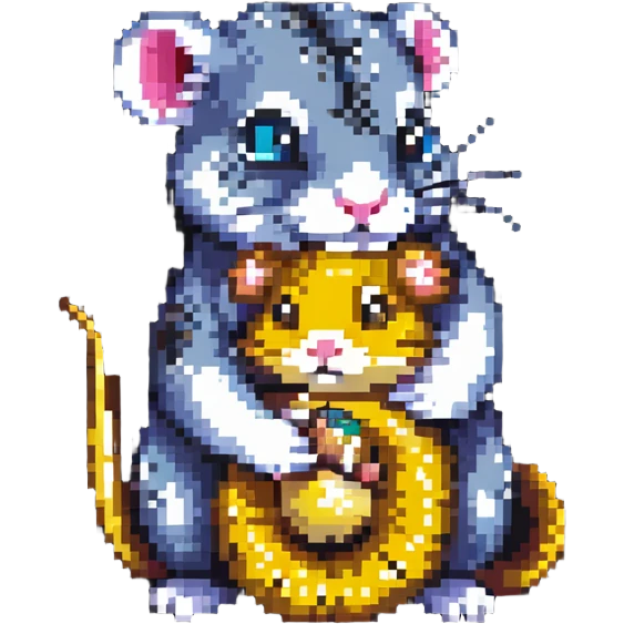 snake hugging a hamster emoji