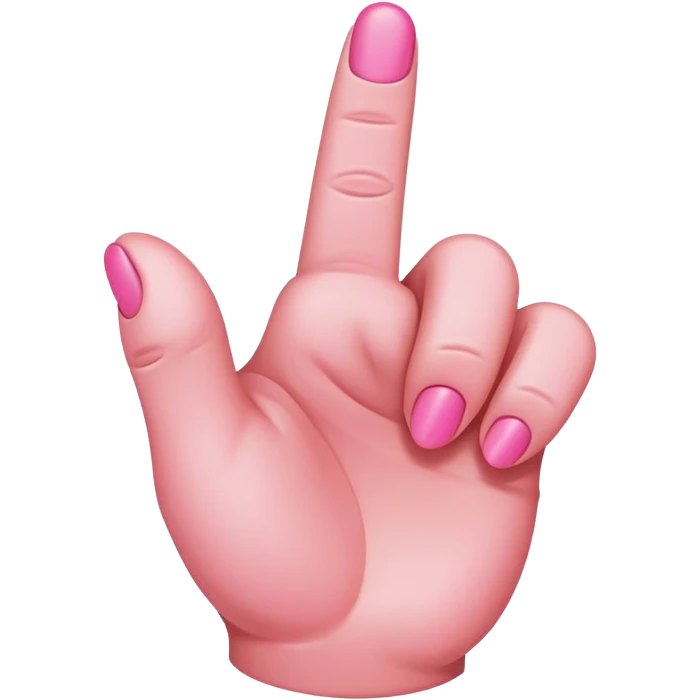Pink middle finger emoji