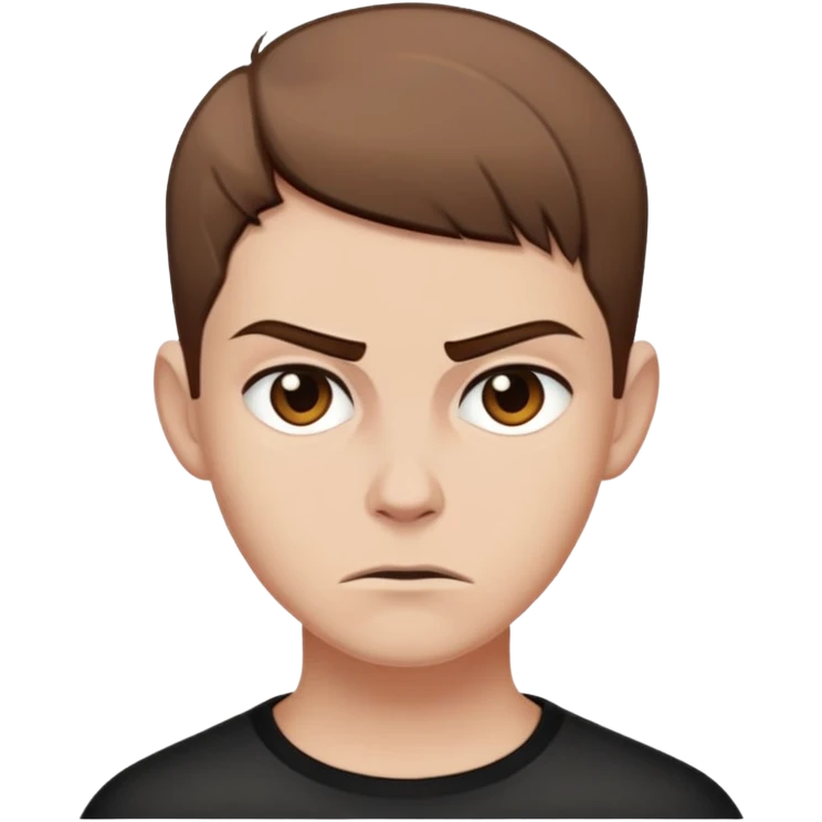 Amycus Carrow in harry potter, a man thin, brown hair, crew cut hair, look evil emoji