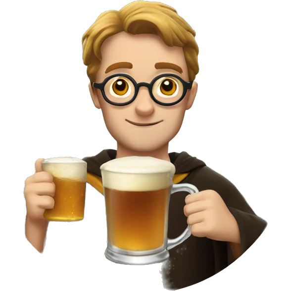 Harry Potter drinking butter beer emoji