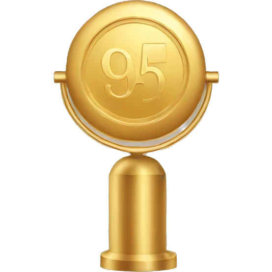 gold medal on microphone emoji