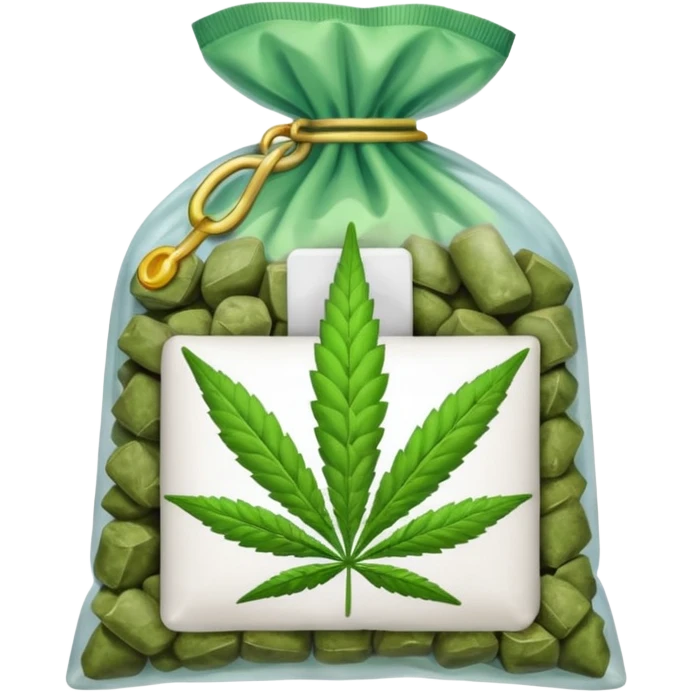 Weed pound baggie with the name Dolla Den on the label and a logo  emoji