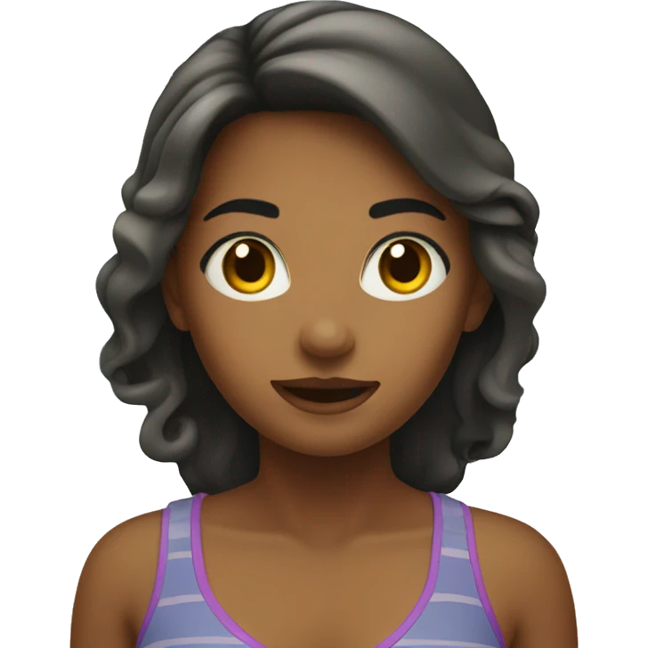Girl on a beach emoji