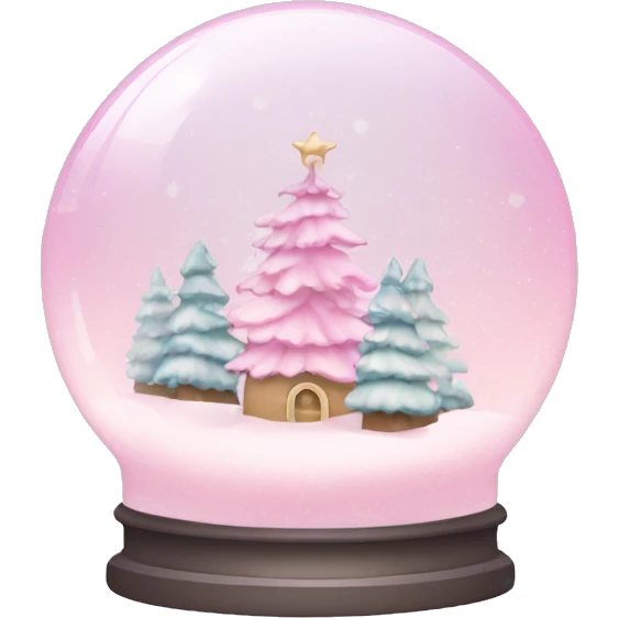 Pastel pink snow globe emoji