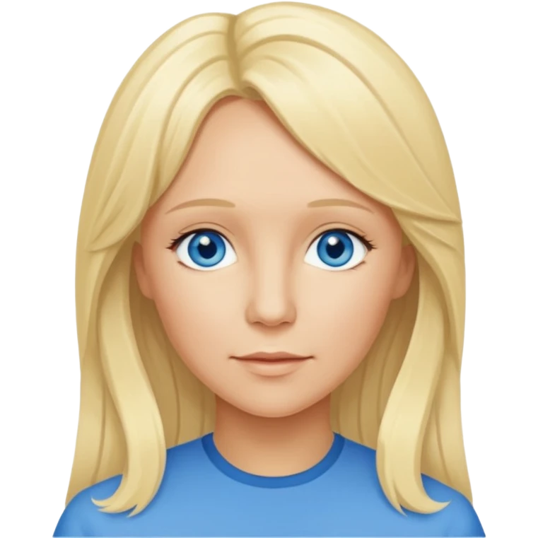 Agnetha Faltskog with blue eyes, blonde long hair emoji