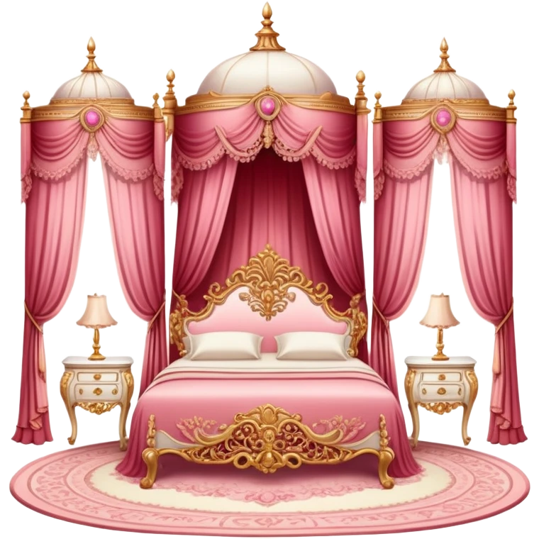 Reddish-pinkish and gold and white romantic vintage aesthetic room emoji