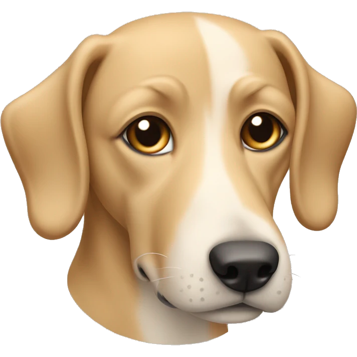 A medium-sized light tan dog with perky ears emoji