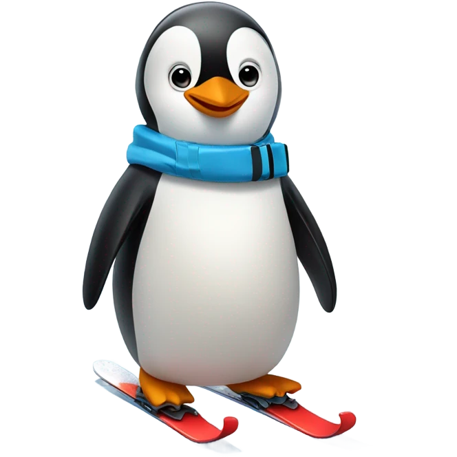 Penguin on skis emoji