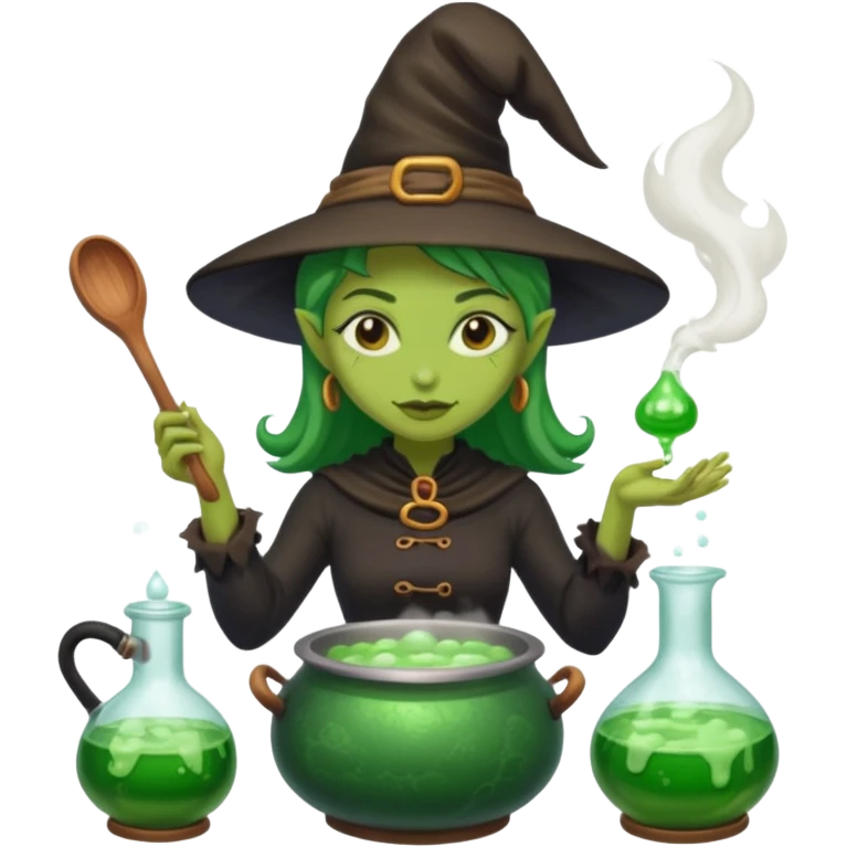 green witch cooking potion emoji