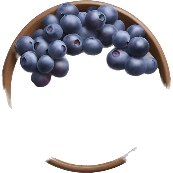 yoghurt bowl with grapes and blueberries emoji