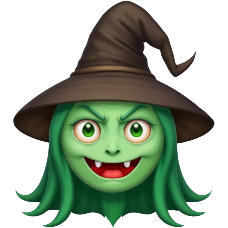 Creat an emoji of an evil monster Witch with Green eyes emoji