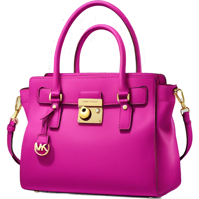 Realistic bright  magenta Michael kors satchel purse. emoji