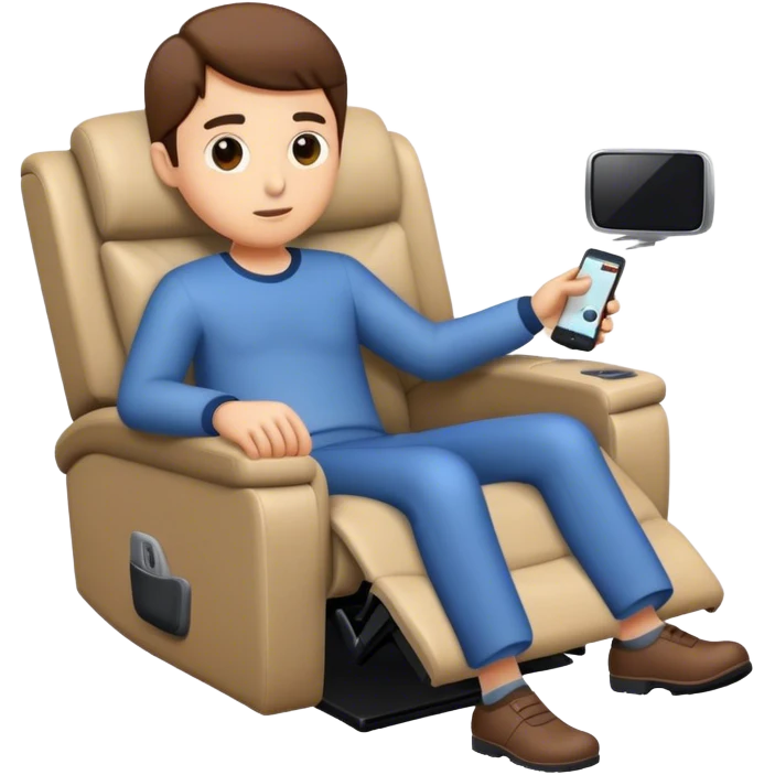 Sitting on my recliner watching TV emoji