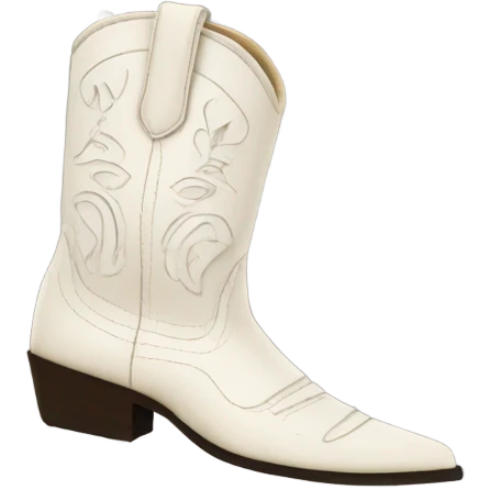 Cowboy white Boots  emoji