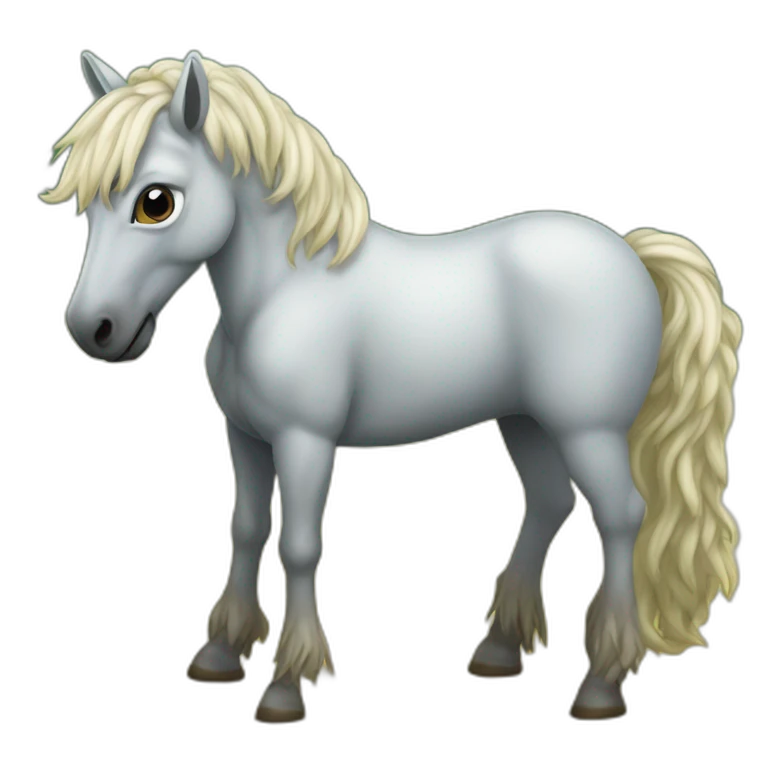 Cheval sur une fourmi emoji