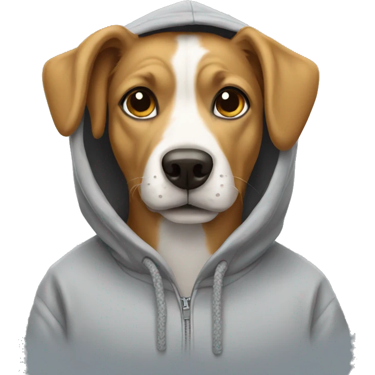 dog wearing a hoodie emoji