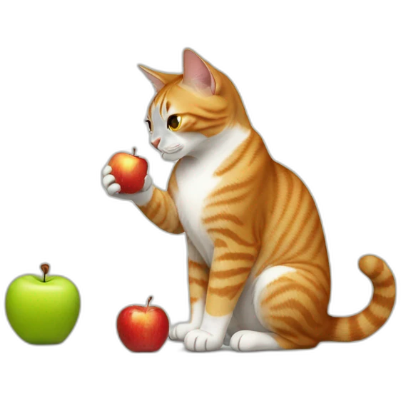 cat drinking apple emoji
