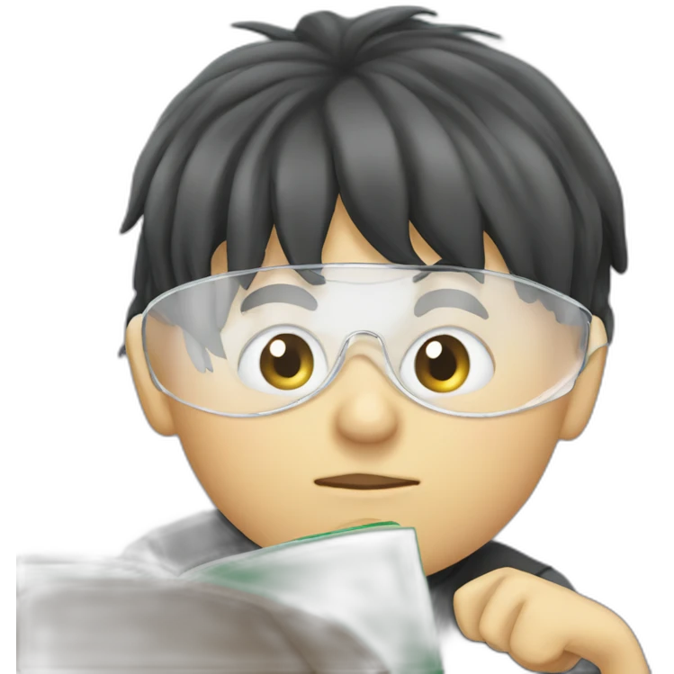 dark haired boy focusing emoji