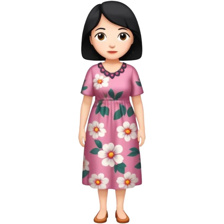 grandmother with black hair full body emoji