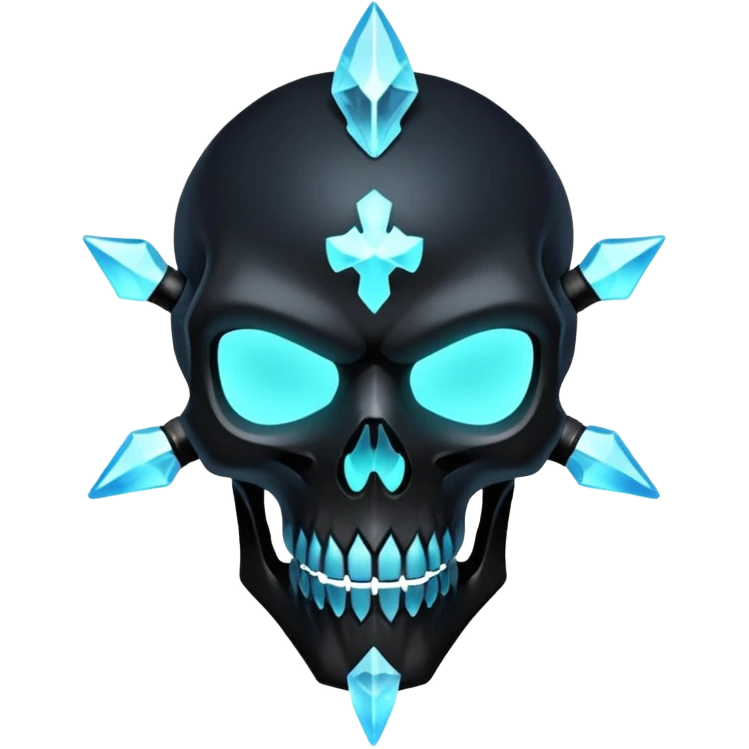 Shiny Dark Edgy  Inteleon-Amaura-Fakémon-hybrid-creature (full body) with skull face mask emoji