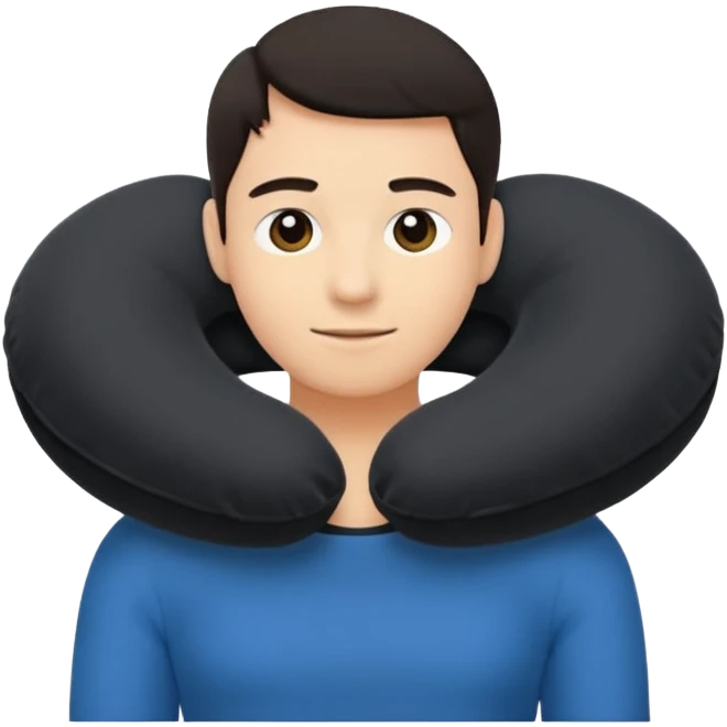 black Travel Neck Pillow emoji