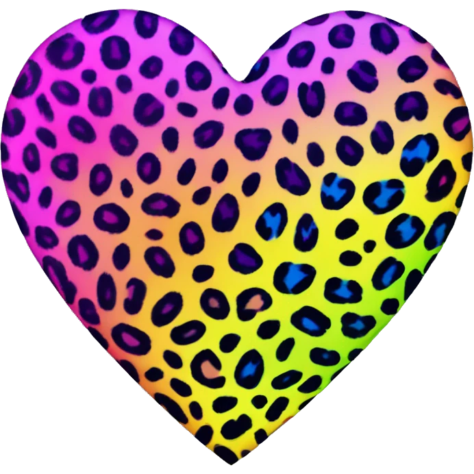 lisa frank rainbow leopard print heart emoji