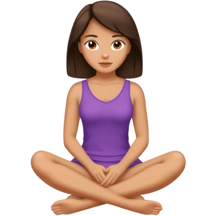 Brunette woman with crossed legs and bare feet. emoji