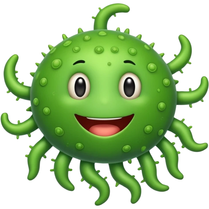 smiling green virus emoji