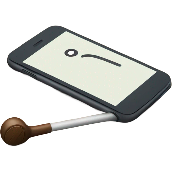 phone with a cane emoji