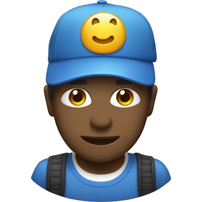 Persona levantando el pulgar arriba, con gorra color azul emoji