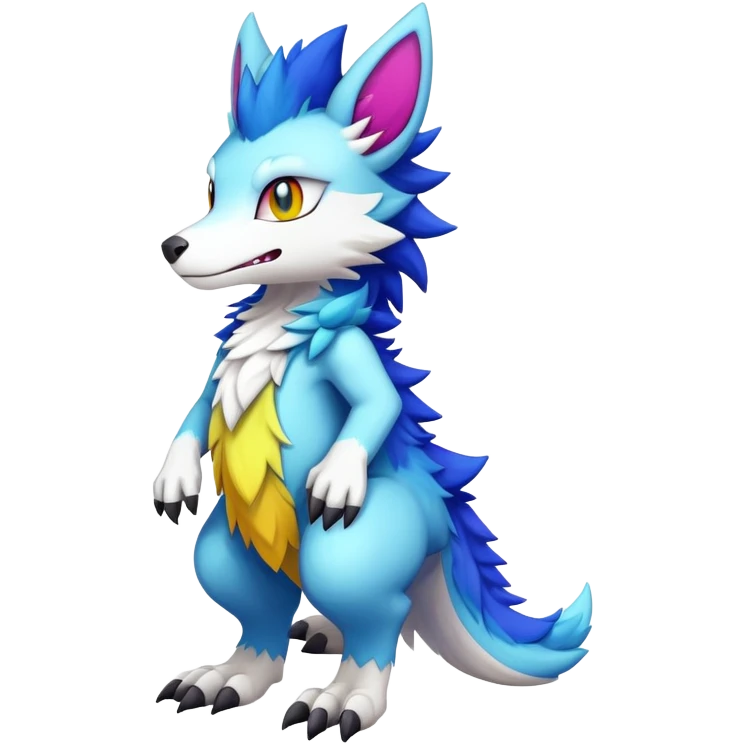  Colorful Kawaii Sergal-Fionbri FurSona Fakemon Full Body emoji