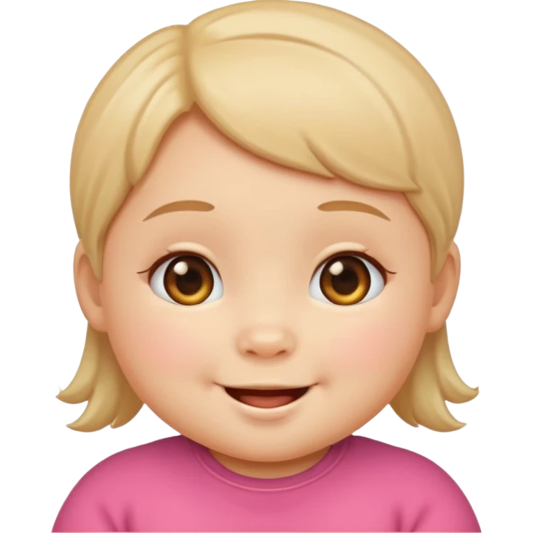 smiling baby face, cute, plump, round face, warm expression, suitable for emoji sticker emoji