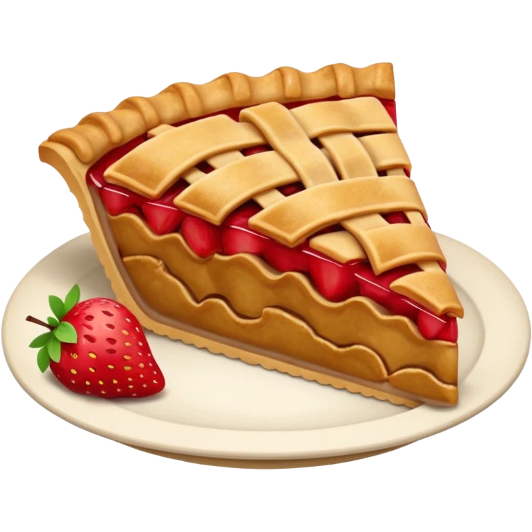 Apple pie emoji with slice strawberry above the cake  emoji