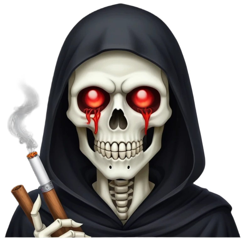 grim reaper face smoking weed emoji