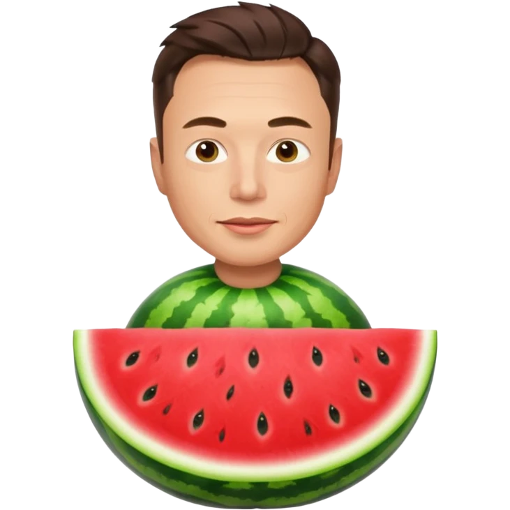 Elon musk in watermelon body emoji