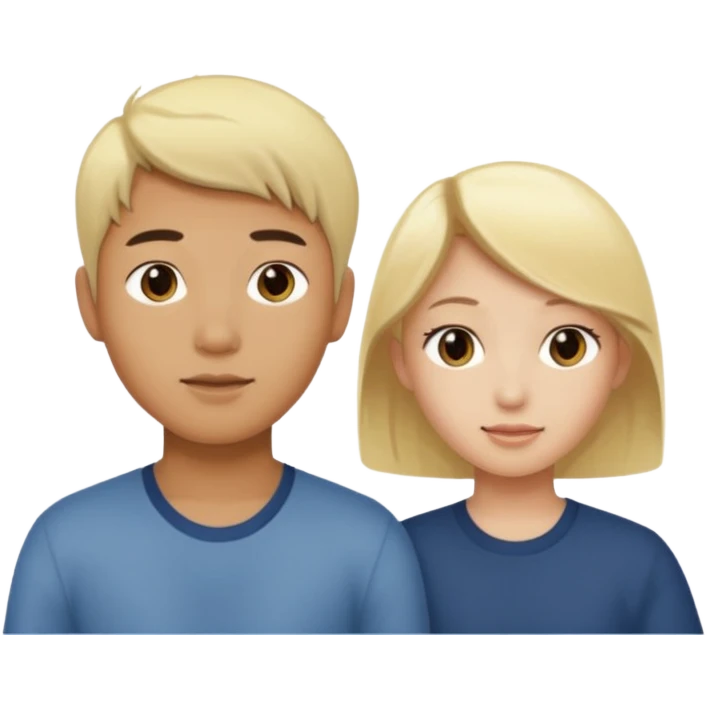 asian boy and blonde girl emoji