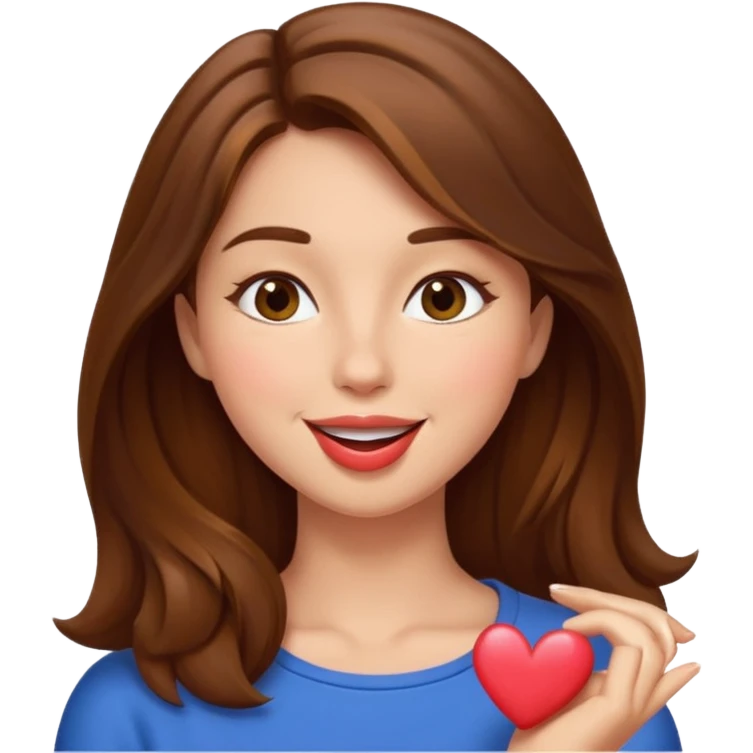 brownhaired woman sending kiss emoji