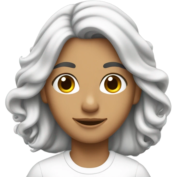 Blanca,con cabello largo,Ondulado y castaño emoji