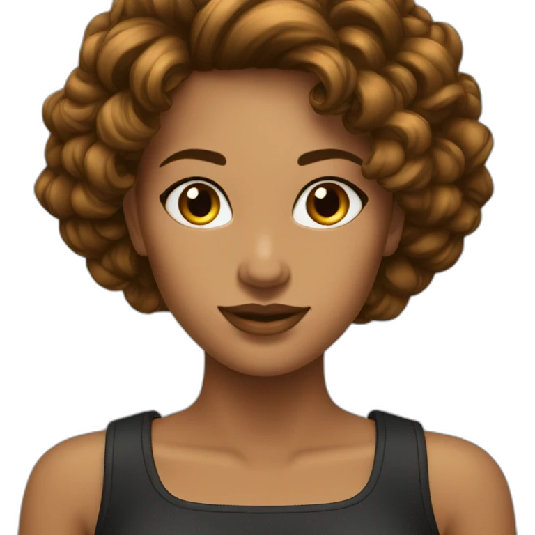 cheveux long noir bronzé femme emoji