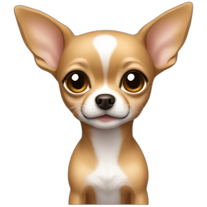 feamel adorable chihuahua that is light brown color and has a tiny white spot on her head emoji