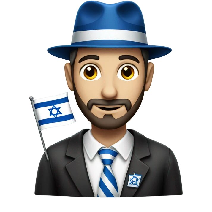 A Jewish man with a Israeli flag emoji