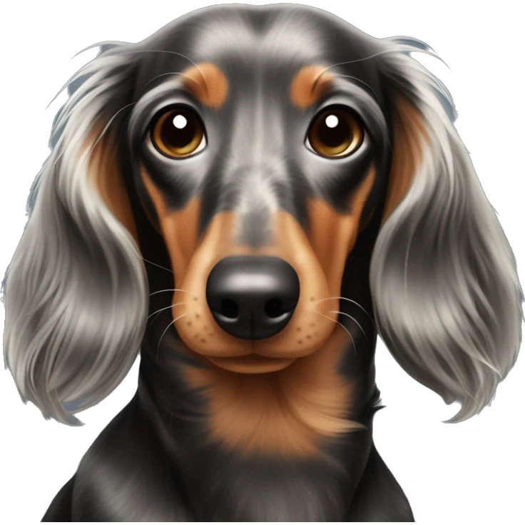 Dachshund dapple with long hair emoji