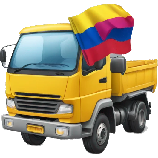 camion de envio con la bandera de colombia emoji